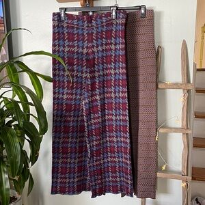 Stylish Houndstooth Women’s knit wide leg pants